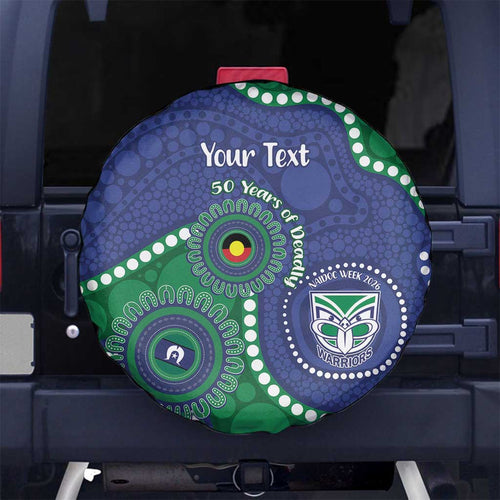Warriors NAIDOC Week 2026 Personalised Spare Tire Cover 50 Years of Deadly Aboriginal Art