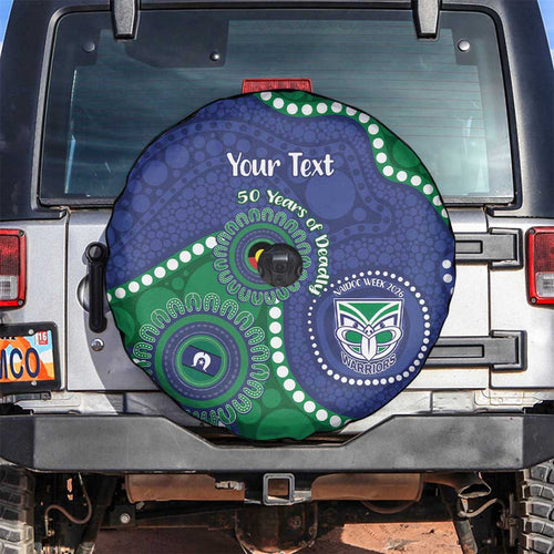 Warriors NAIDOC Week 2026 Personalised Spare Tire Cover 50 Years of Deadly Aboriginal Art