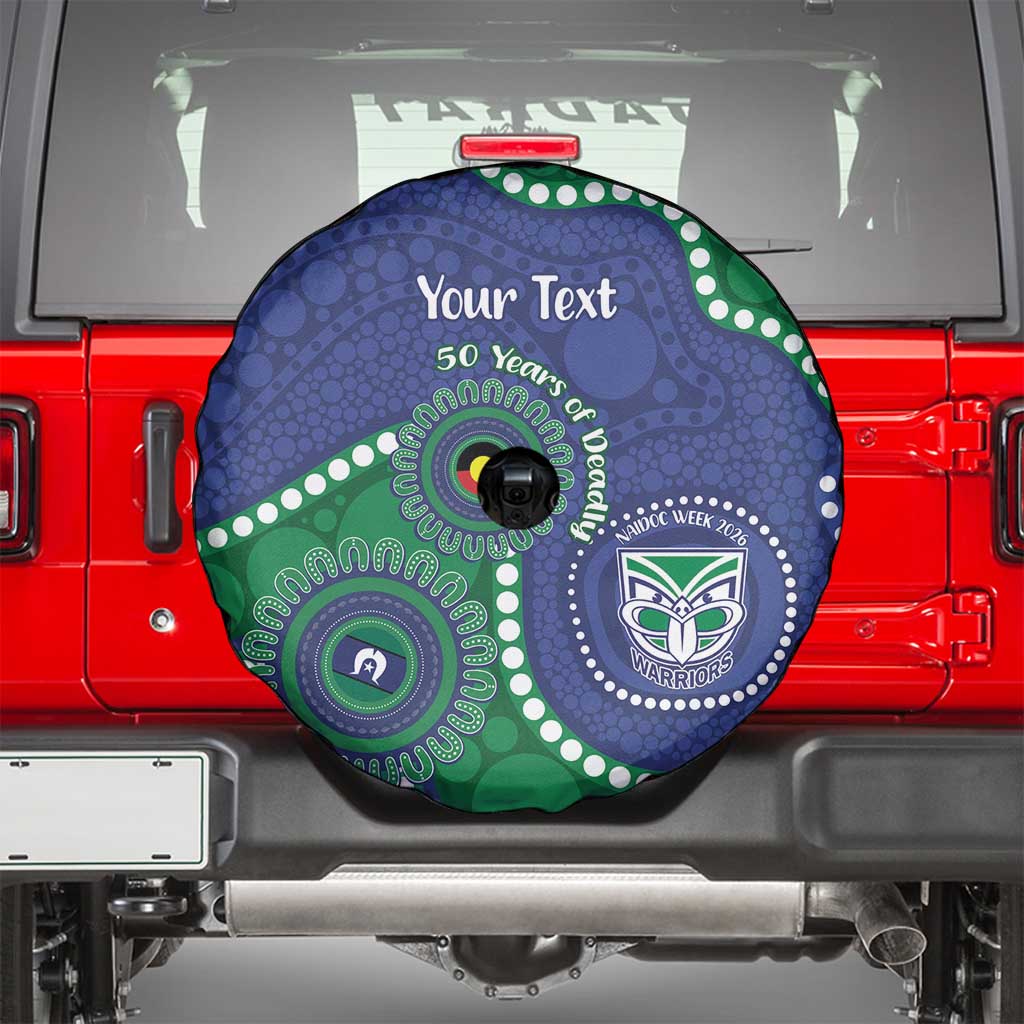 Warriors NAIDOC Week 2026 Personalised Spare Tire Cover 50 Years of Deadly Aboriginal Art