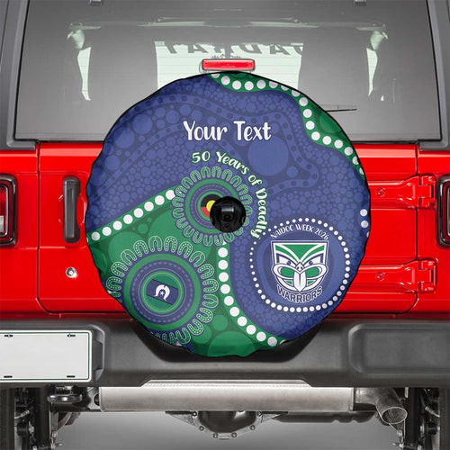 Warriors NAIDOC Week 2026 Personalised Spare Tire Cover 50 Years of Deadly Aboriginal Art