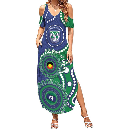 Warriors NAIDOC Week 2026 Personalised Summer Maxi Dress 50 Years of Deadly Aboriginal Art
