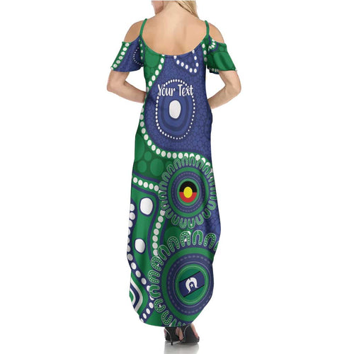 Warriors NAIDOC Week 2026 Personalised Summer Maxi Dress 50 Years of Deadly Aboriginal Art