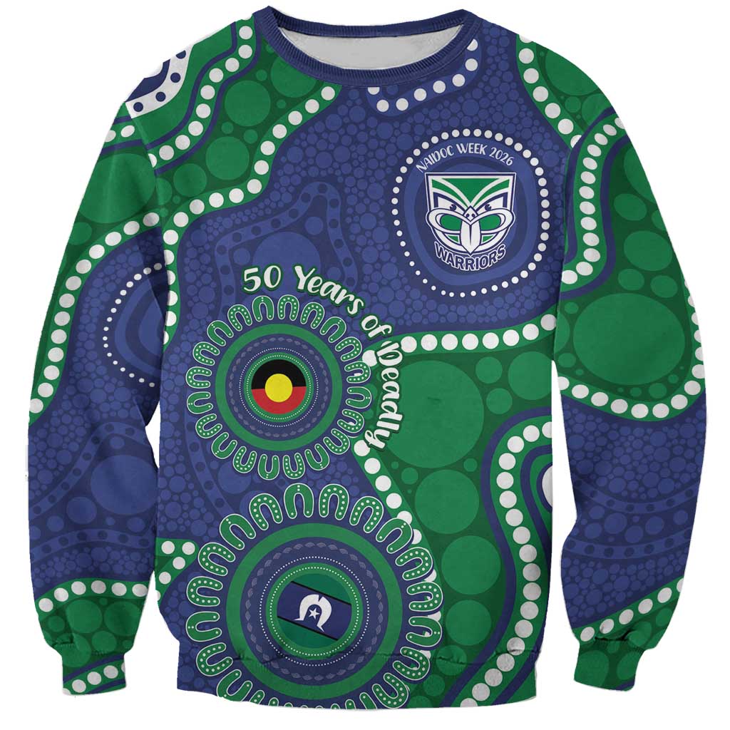 Warriors NAIDOC Week 2026 Personalised Sweatshirt 50 Years of Deadly Aboriginal Art