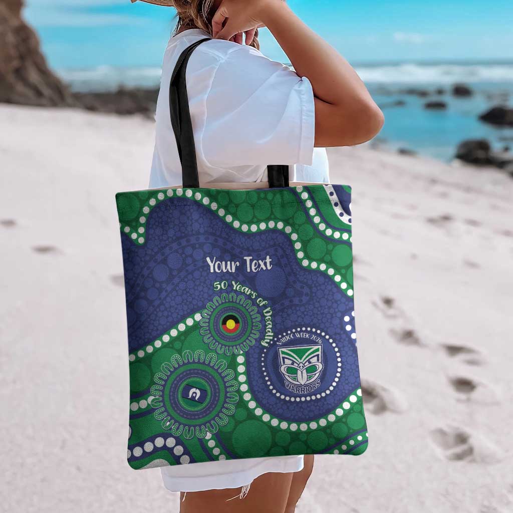 Warriors NAIDOC Week 2026 Personalised Tote Bag 50 Years of Deadly Aboriginal Art