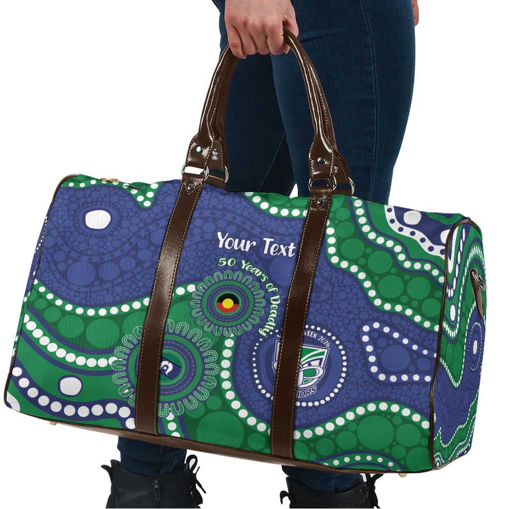 Warriors NAIDOC Week 2026 Personalised Travel Bag 50 Years of Deadly Aboriginal Art