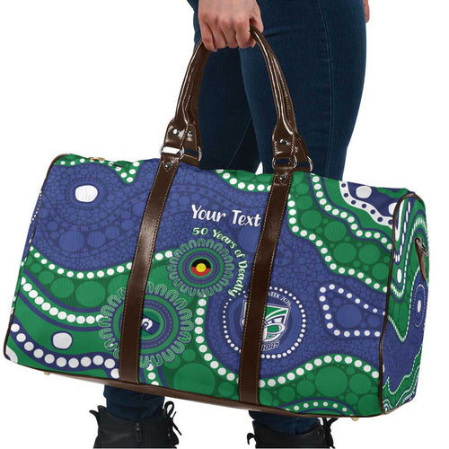 Warriors NAIDOC Week 2026 Personalised Travel Bag 50 Years of Deadly Aboriginal Art