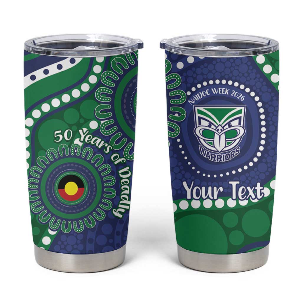 Warriors NAIDOC Week 2026 Personalised Tumbler Cup 50 Years of Deadly Aboriginal Art
