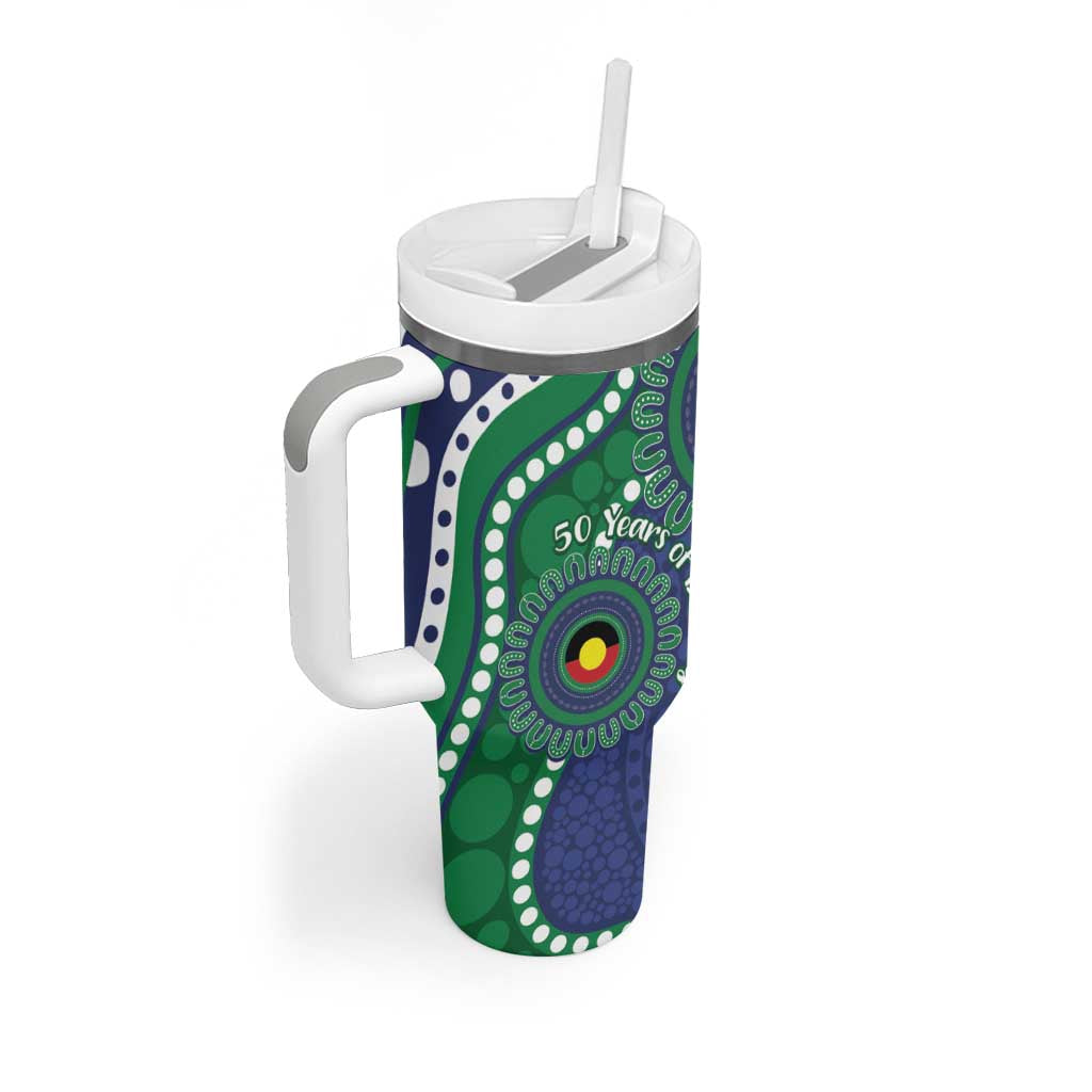 Warriors NAIDOC Week 2026 Personalised Tumbler With Handle 50 Years of Deadly Aboriginal Art