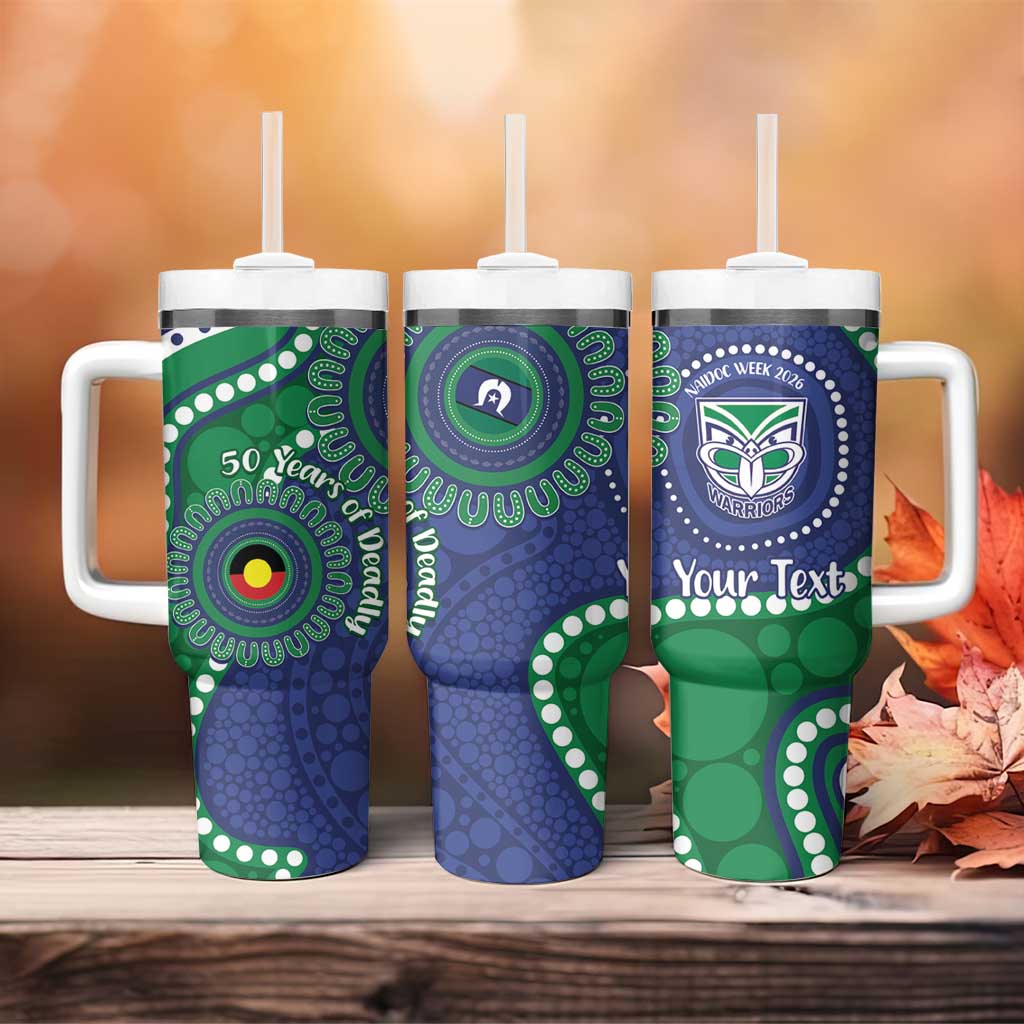Warriors NAIDOC Week 2026 Personalised Tumbler With Handle 50 Years of Deadly Aboriginal Art
