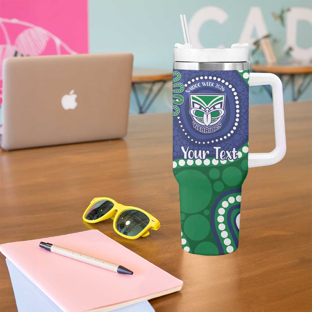 Warriors NAIDOC Week 2026 Personalised Tumbler With Handle 50 Years of Deadly Aboriginal Art