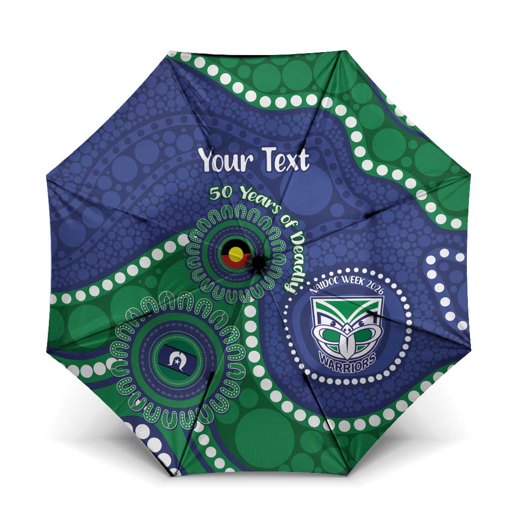 Warriors NAIDOC Week 2026 Personalised Umbrella 50 Years of Deadly Aboriginal Art