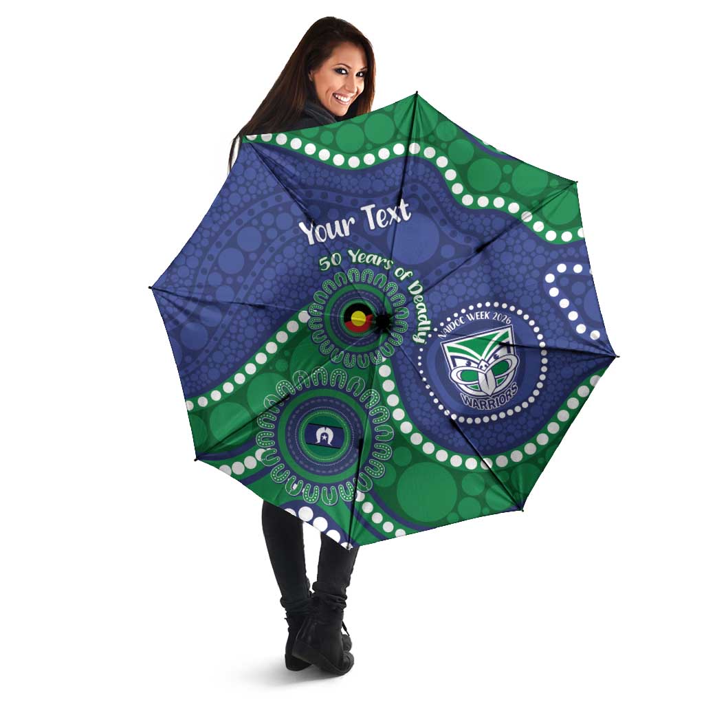 Warriors NAIDOC Week 2026 Personalised Umbrella 50 Years of Deadly Aboriginal Art