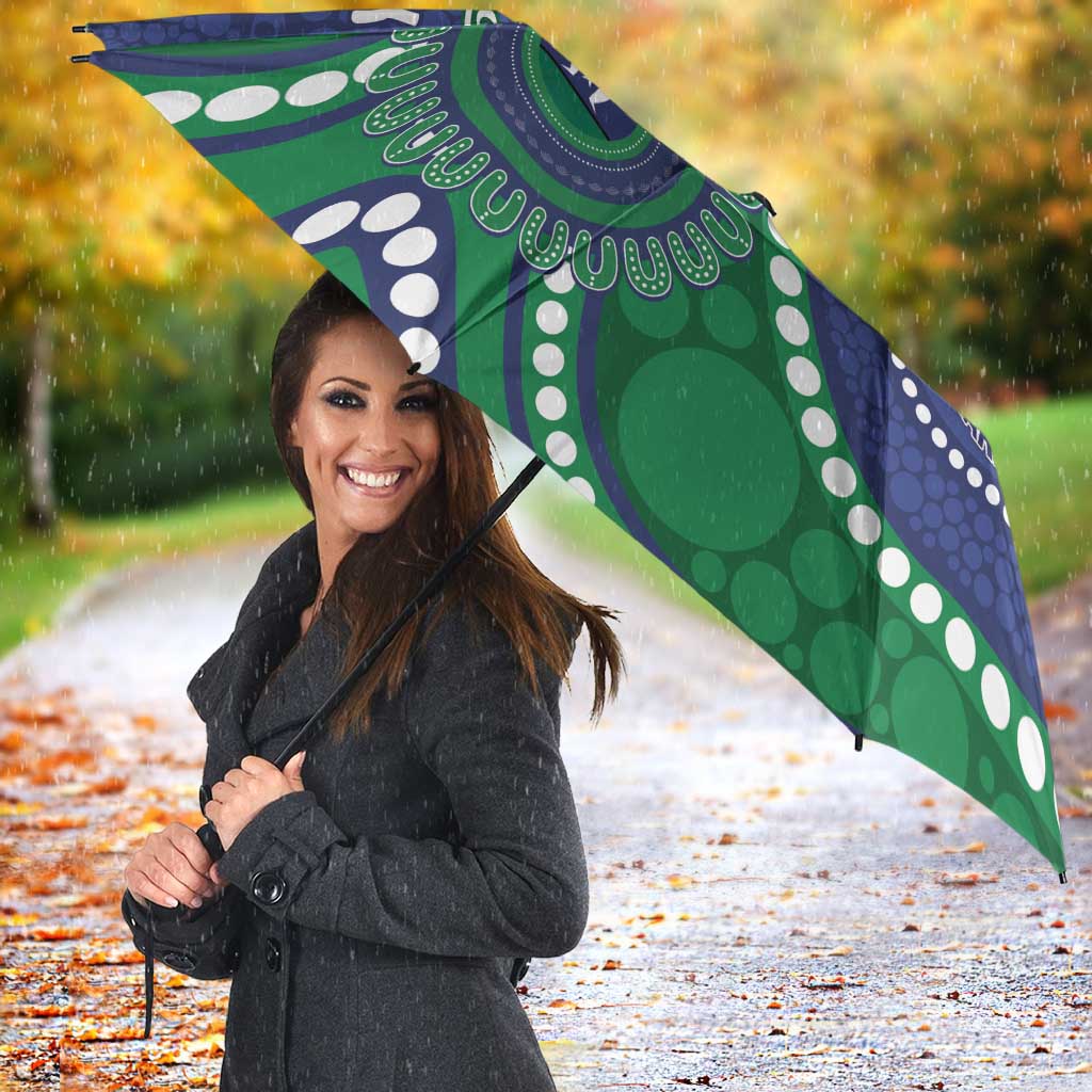 Warriors NAIDOC Week 2026 Personalised Umbrella 50 Years of Deadly Aboriginal Art