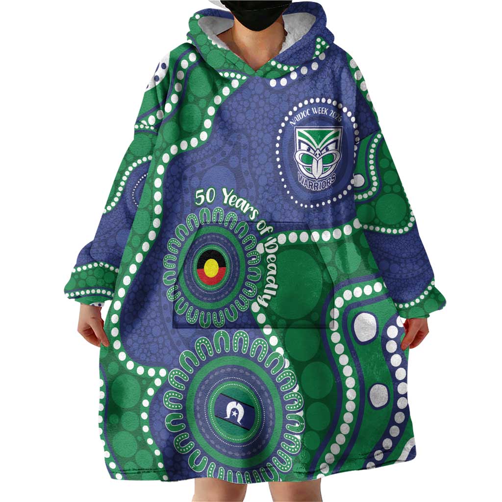 Warriors NAIDOC Week 2026 Personalised Wearable Blanket Hoodie 50 Years of Deadly Aboriginal Art