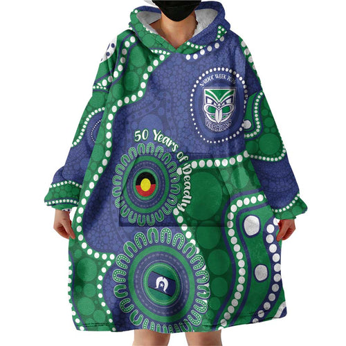 Warriors NAIDOC Week 2026 Personalised Wearable Blanket Hoodie 50 Years of Deadly Aboriginal Art