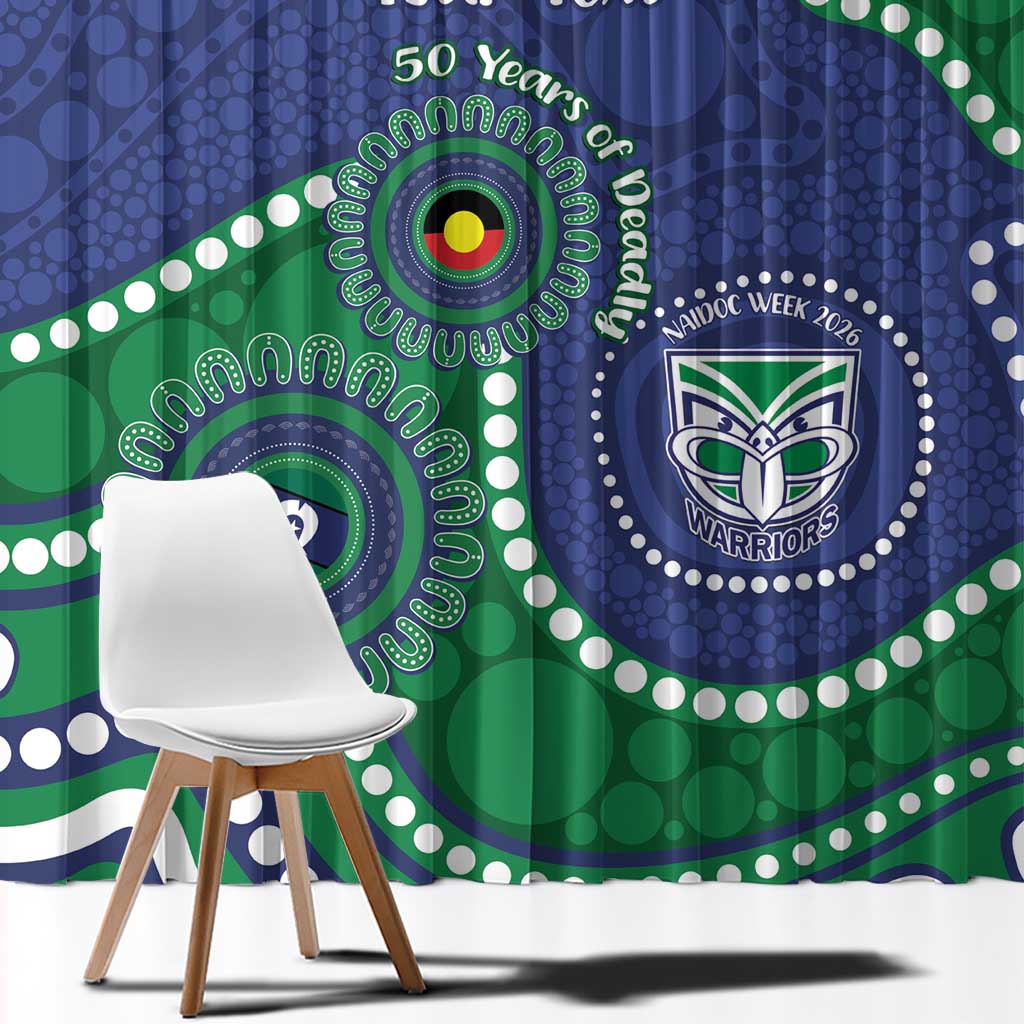 Warriors NAIDOC Week 2026 Personalised Window Curtain 50 Years of Deadly Aboriginal Art