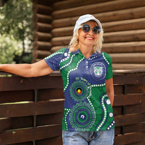 Warriors NAIDOC Week 2026 Personalised Women Polo Shirt 50 Years of Deadly Aboriginal Art