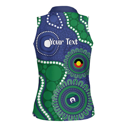 Warriors NAIDOC Week 2026 Personalised Women Sleeveless Polo Shirt 50 Years of Deadly Aboriginal Art