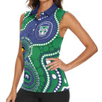 Warriors NAIDOC Week 2026 Personalised Women Sleeveless Polo Shirt 50 Years of Deadly Aboriginal Art