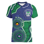 Warriors NAIDOC Week 2026 Personalised Women V-Neck T-Shirt 50 Years of Deadly Aboriginal Art