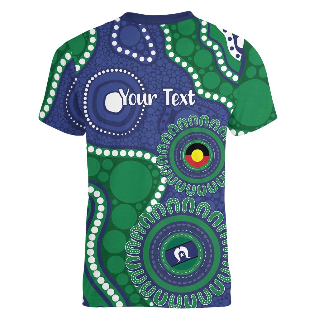 Warriors NAIDOC Week 2026 Personalised Women V-Neck T-Shirt 50 Years of Deadly Aboriginal Art