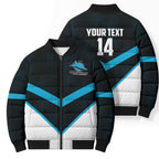 Cronulla-Sutherland Sharks Custom Bomber Puffer Jacket Go Sharkies 2026 Version