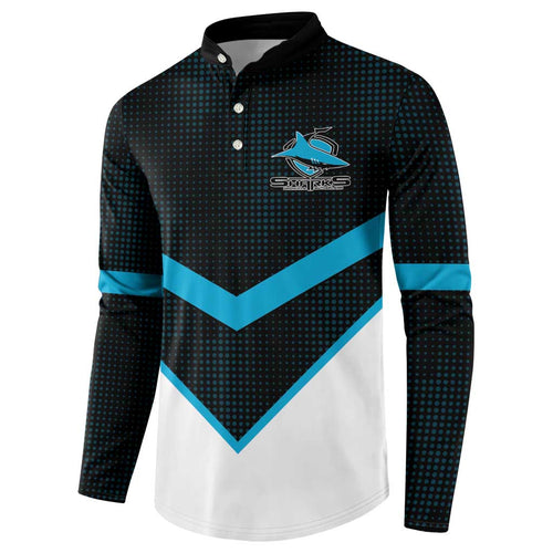 Cronulla-Sutherland Sharks Custom Button Sweatshirt Go Sharkies 2026 Version