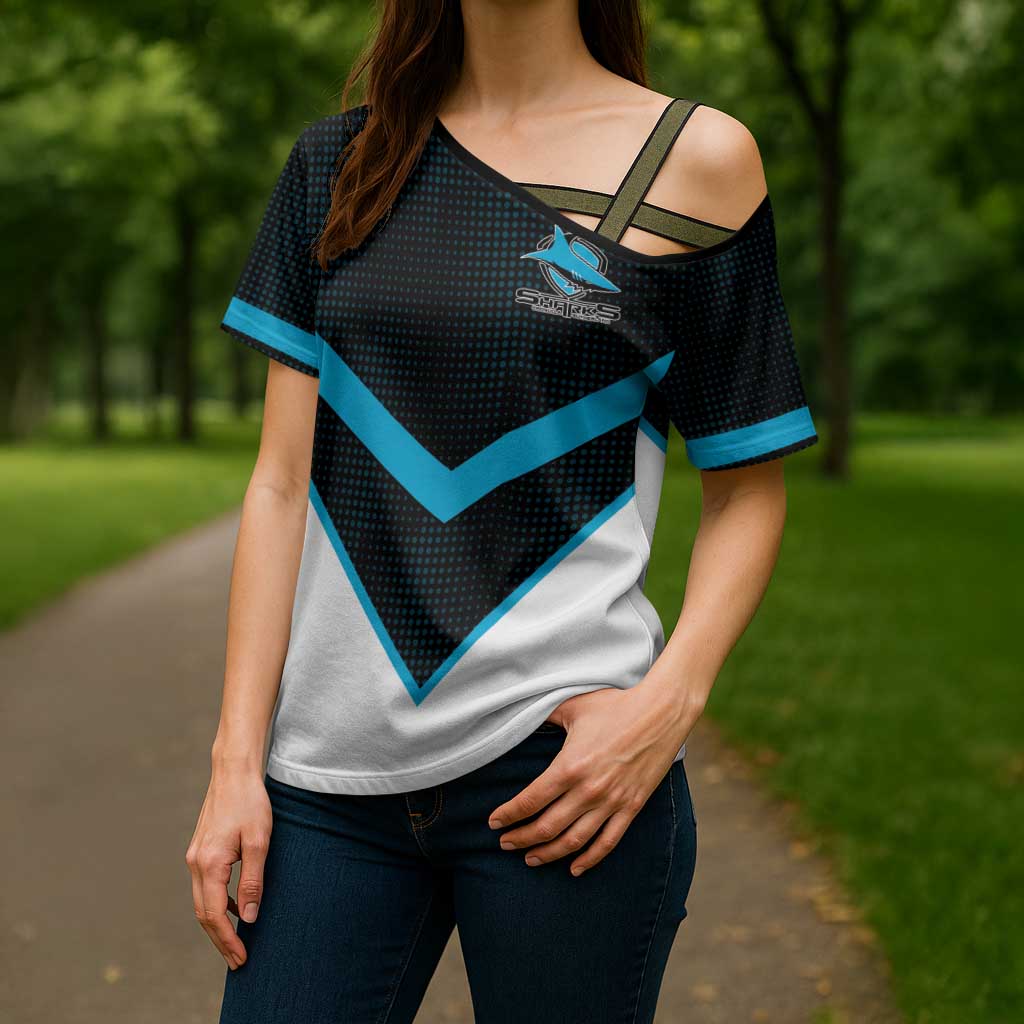 Cronulla-Sutherland Sharks Custom Cross Shoulder Shirt Go Sharkies 2026 Version