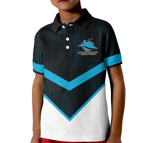 Cronulla-Sutherland Sharks Custom Kid Polo Shirt Go Sharkies 2026 Version