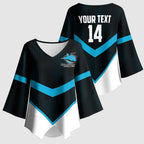 Cronulla-Sutherland Sharks Custom Kimono Sleeve Blouse Go Sharkies 2026 Version