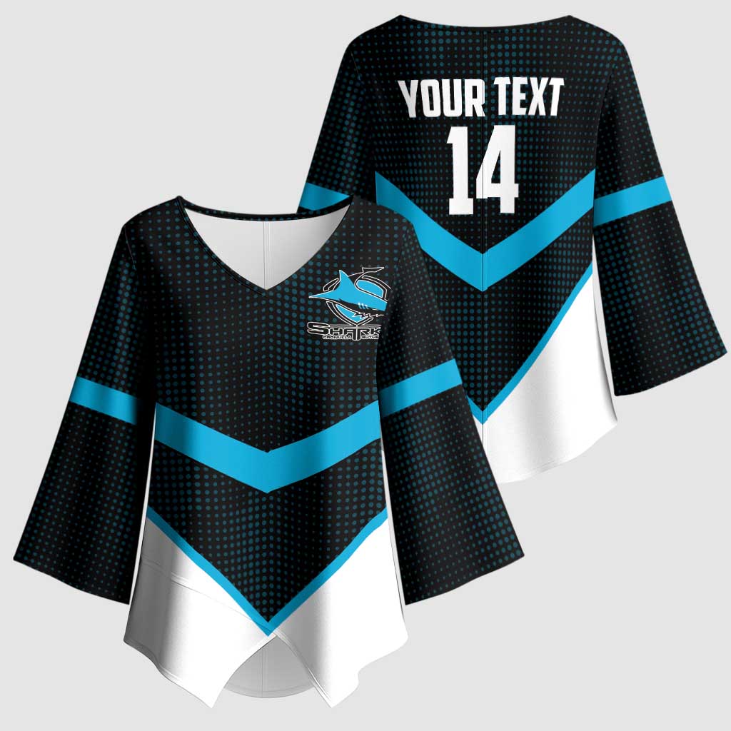 Cronulla-Sutherland Sharks Custom Kimono Sleeve Blouse Go Sharkies 2026 Version