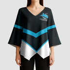 Cronulla-Sutherland Sharks Custom Kimono Sleeve Blouse Go Sharkies 2026 Version