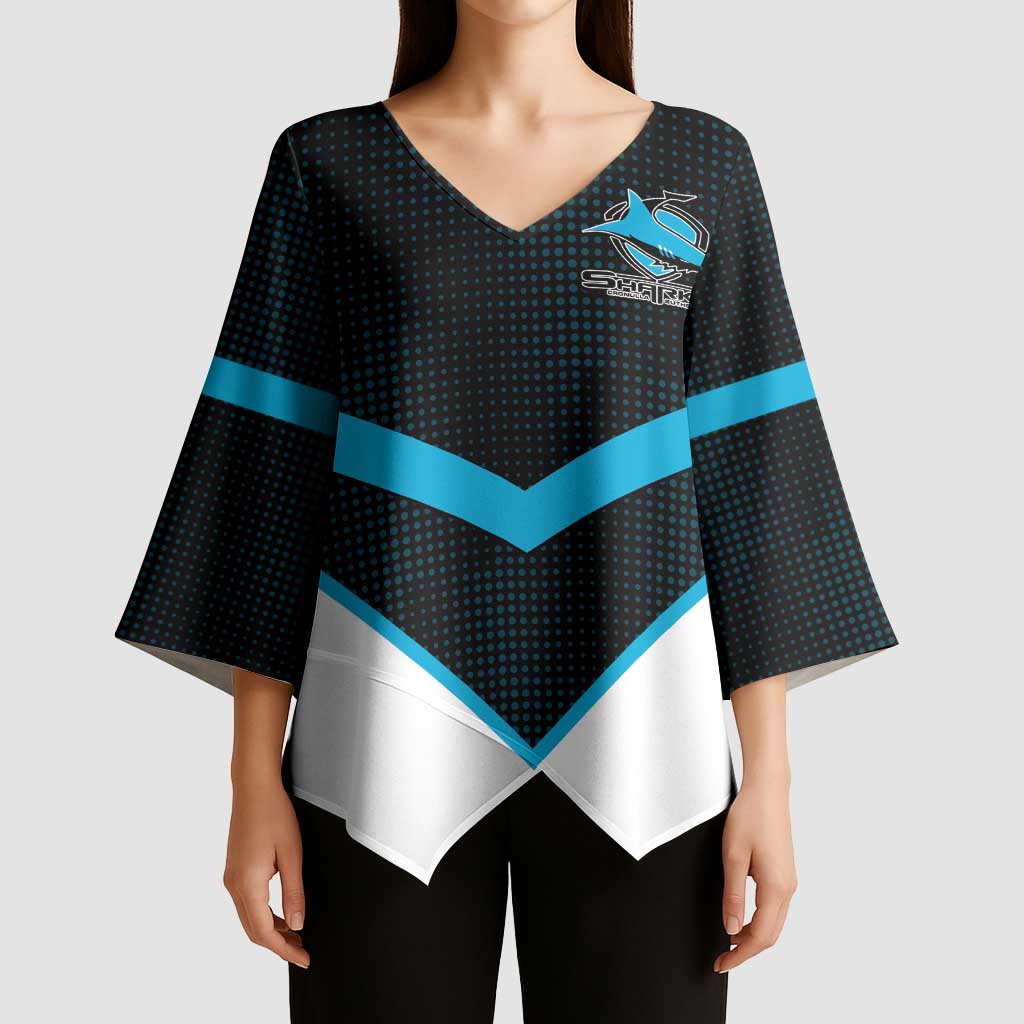 Cronulla-Sutherland Sharks Custom Kimono Sleeve Blouse Go Sharkies 2026 Version