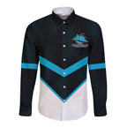 Cronulla-Sutherland Sharks Custom Long Sleeve Button Shirt Go Sharkies 2026 Version