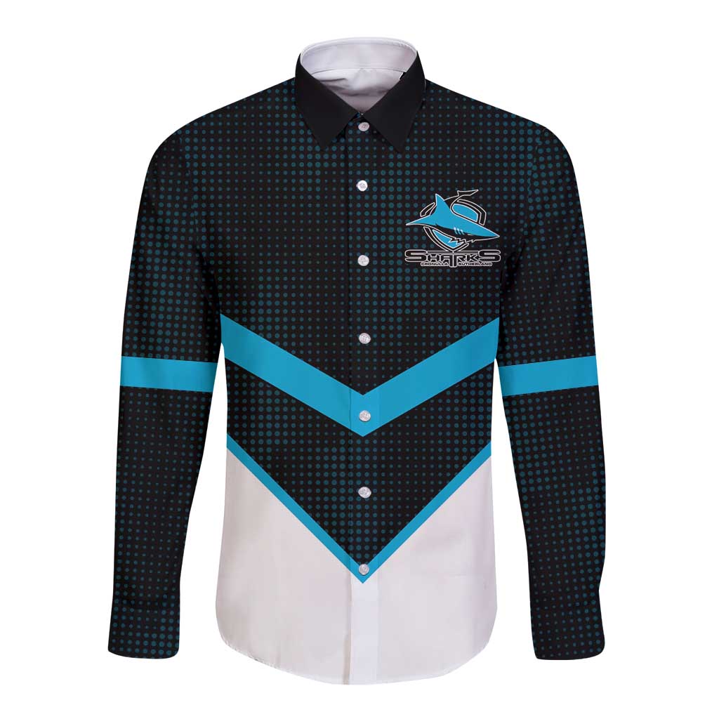 Cronulla-Sutherland Sharks Custom Long Sleeve Button Shirt Go Sharkies 2026 Version