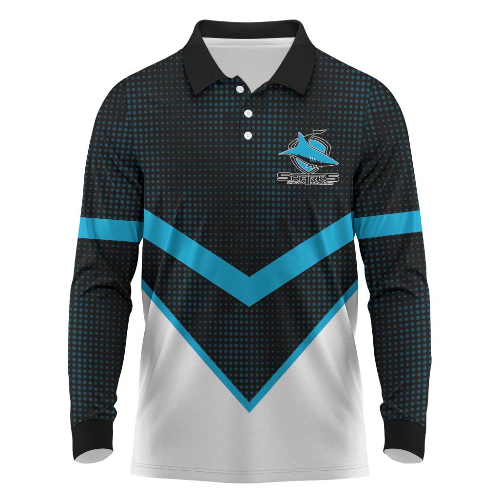 Cronulla-Sutherland Sharks Custom Long Sleeve Polo Shirt Go Sharkies 2026 Version