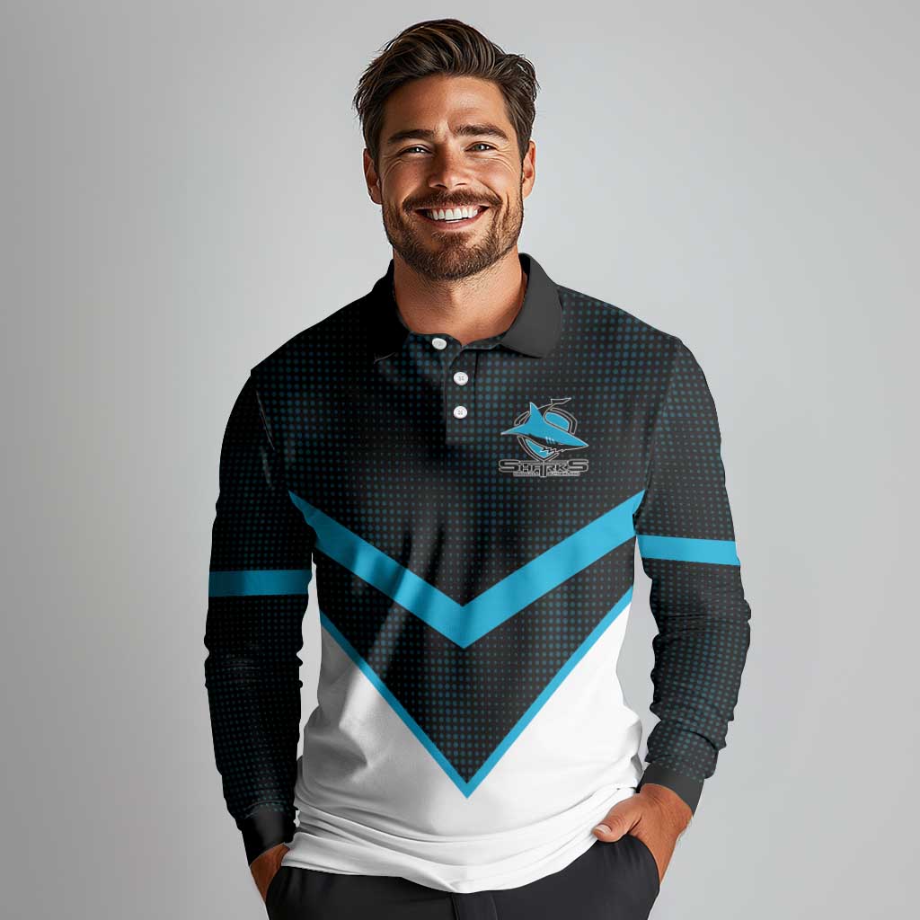 Cronulla-Sutherland Sharks Custom Long Sleeve Polo Shirt Go Sharkies 2026 Version