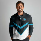 Cronulla-Sutherland Sharks Custom Long Sleeve Polo Shirt Go Sharkies 2026 Version