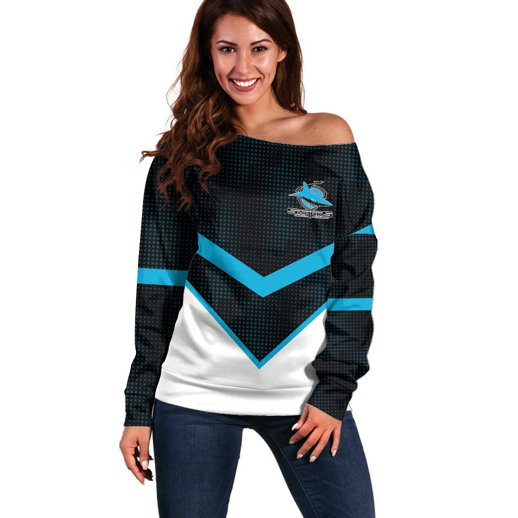 Cronulla-Sutherland Sharks Custom Off Shoulder Sweater Go Sharkies 2026 Version