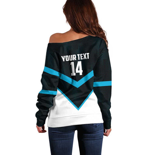 Cronulla-Sutherland Sharks Custom Off Shoulder Sweater Go Sharkies 2026 Version