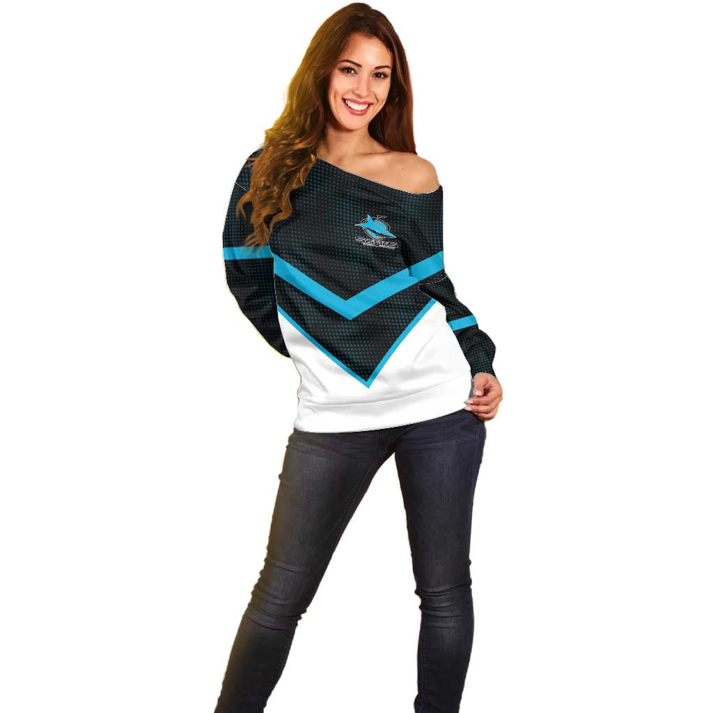Cronulla-Sutherland Sharks Custom Off Shoulder Sweater Go Sharkies 2026 Version