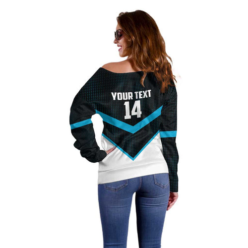 Cronulla-Sutherland Sharks Custom Off Shoulder Sweater Go Sharkies 2026 Version