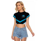 Cronulla-Sutherland Sharks Custom Raglan Cropped T Shirt Go Sharkies 2026 Version