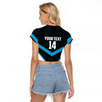 Cronulla-Sutherland Sharks Custom Raglan Cropped T Shirt Go Sharkies 2026 Version