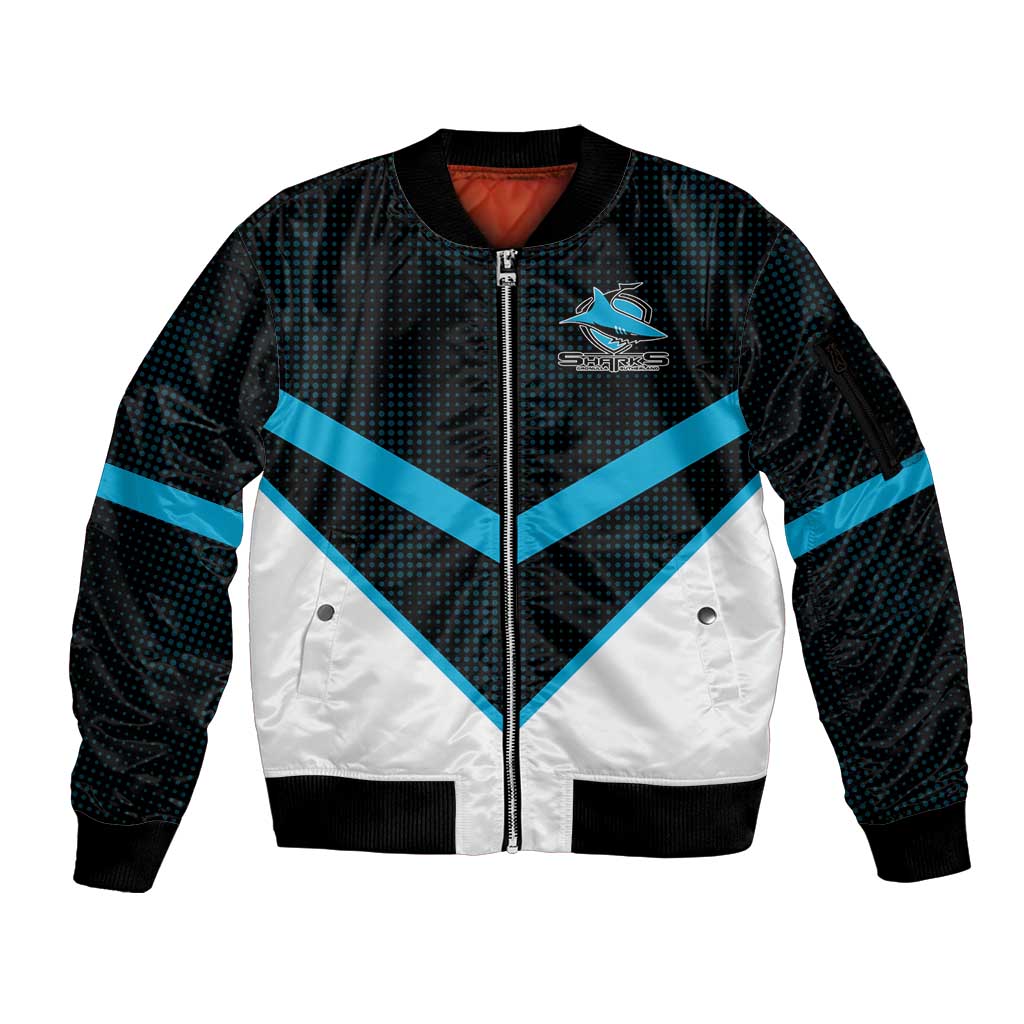 Cronulla-Sutherland Sharks Custom Sleeve Zip Bomber Jacket Go Sharkies 2026 Version