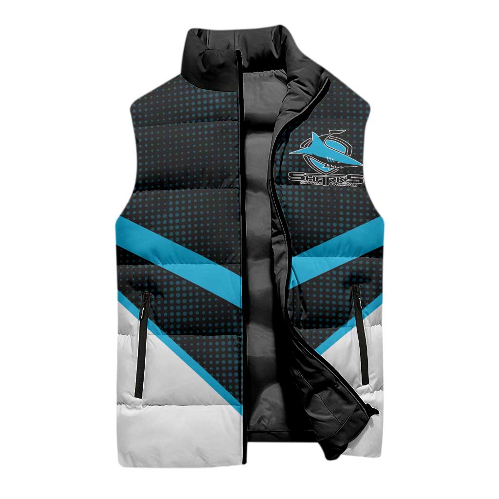 Cronulla-Sutherland Sharks Custom Sleeveless Puffer Jacket Go Sharkies 2026 Version