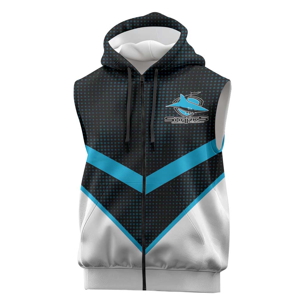 Cronulla-Sutherland Sharks Custom Sleeveless Zip Hoodie Go Sharkies 2026 Version
