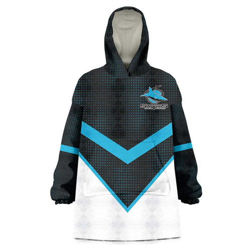 Cronulla-Sutherland Sharks Custom Wearable Blanket Hoodie Go Sharkies 2026 Version