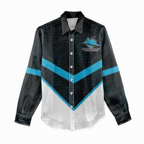 Cronulla-Sutherland Sharks Custom Women Casual Shirt Go Sharkies 2026 Version
