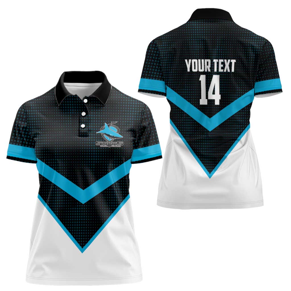 Cronulla-Sutherland Sharks Custom Women Polo Shirt Go Sharkies 2026 Version